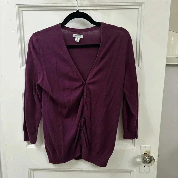 Old Navy Button Down Burgundy / Purple Cardigan Sweater Sz XS - Picture 8 of 12